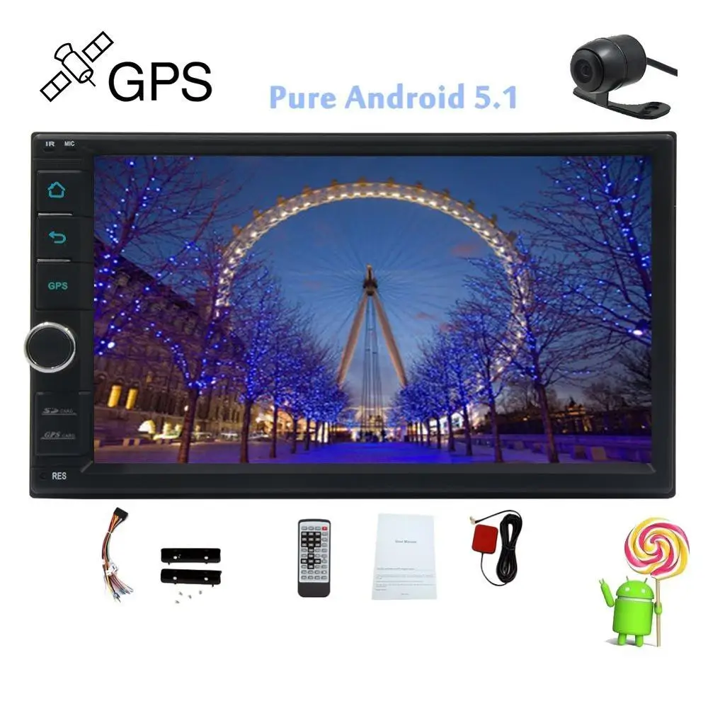 Android 5 1 Car Radio Stereo GPS Navigation 2 din Car Stereo NO DVD Video CD