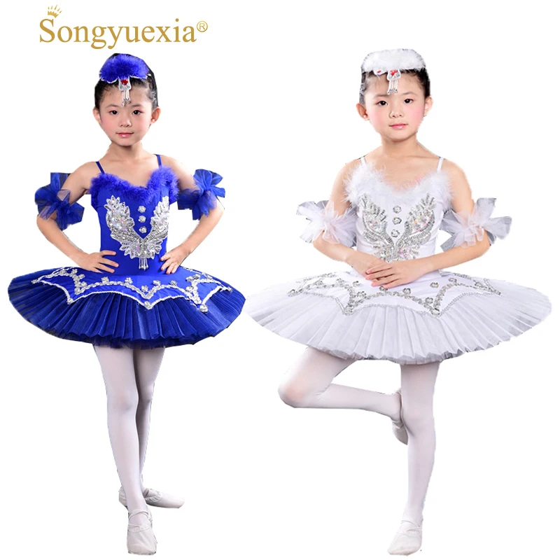 Kids Sequined Swan Lake Ballet dance Costumes Professional Tutu Ballet ...