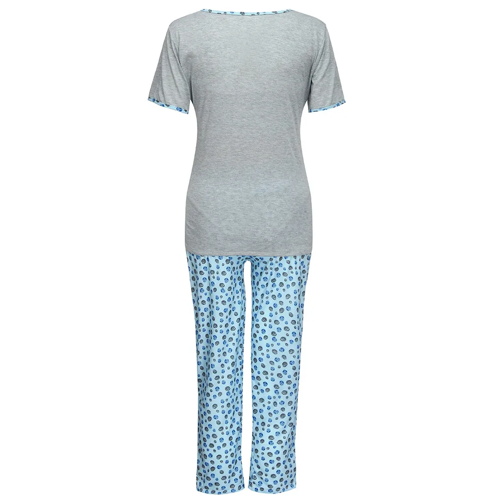 Пижамы для беременных женщин, для мам, для кормящих мам, цветочный Комплект для беременных и кормящих, топы и штаны, ночная Пижама для кормящих мам