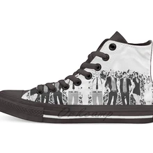 Гангста дизайн дышащая Повседневная Высокая Топ на шнуровке холщовая обувь кеды для Прямая