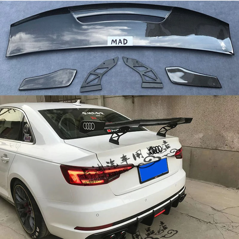

For Audi S4 A4 B8 B9 High Quality Carbon Fiber Rear Trunk Spoiler MAD Style 2009 - UP