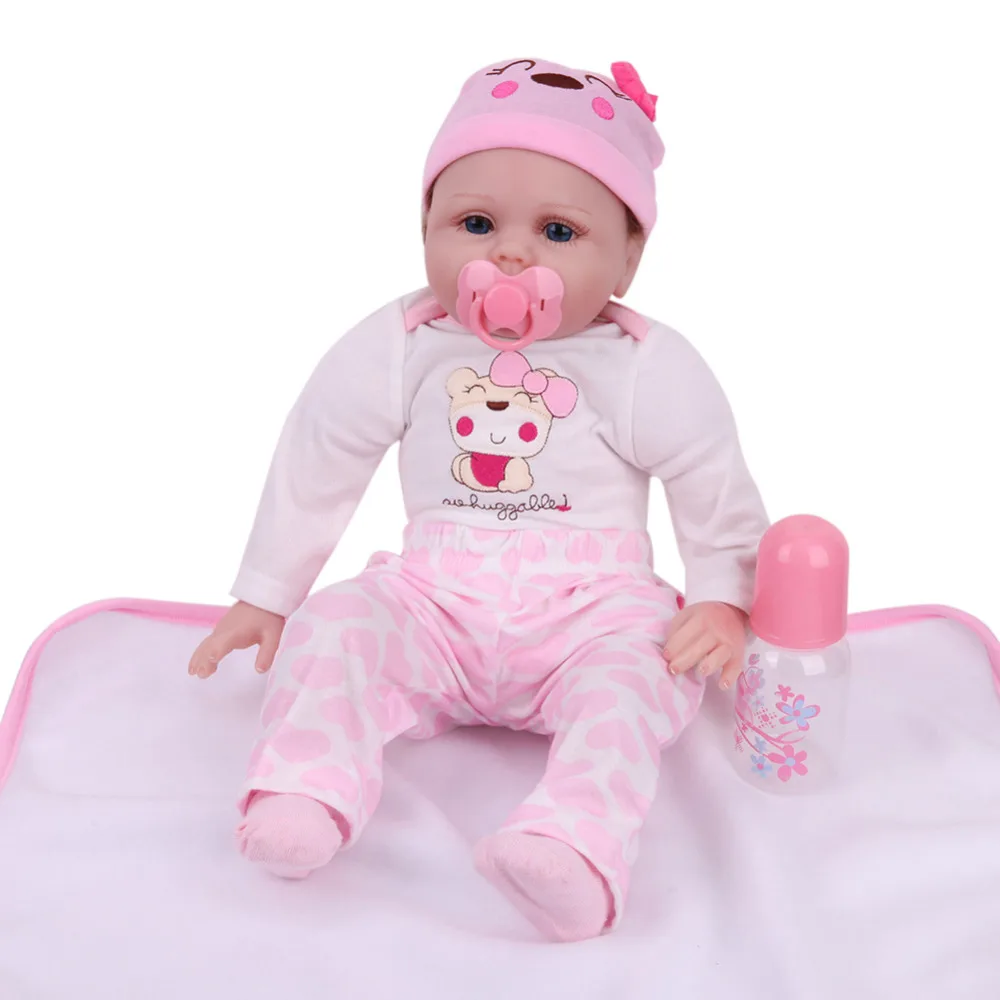 

55cm Simulation Reborn Baby Doll Soft Touch Silicone Lifelike Baby Doll with Cloth Appease Accompany Toy for Infant Girl Gifts