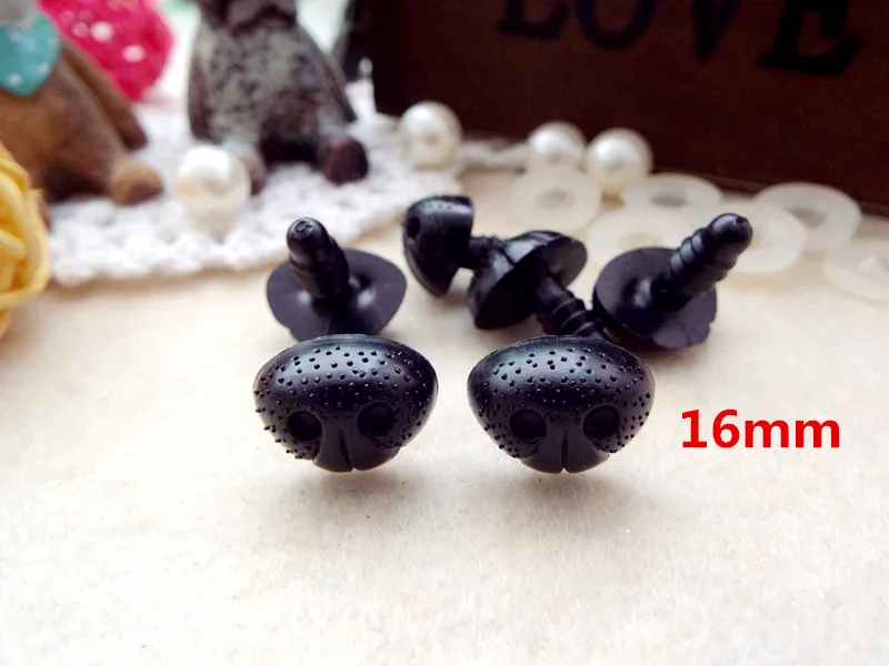 trolls doll 20pcs Safety Plastic Dog Noses Black Color 8mm/9mm/10mm/12mm/16mm can be chosen come with washers raggedy ann