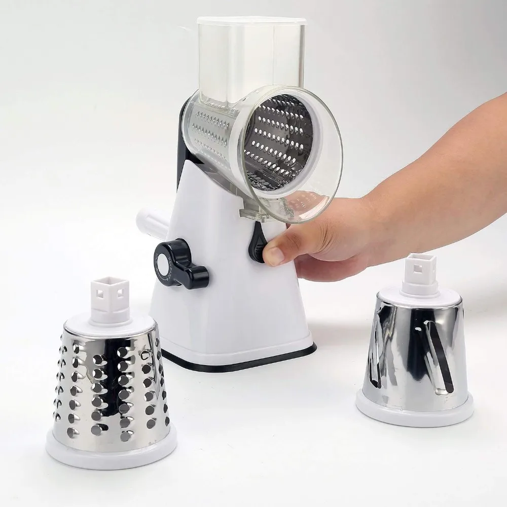 

Premium 3 in 1 Multifunctional Rotary Mandoline Slicer, Vegetable Cutter slicer & shredder, Veggie Spiralizer, Nut Shredder,
