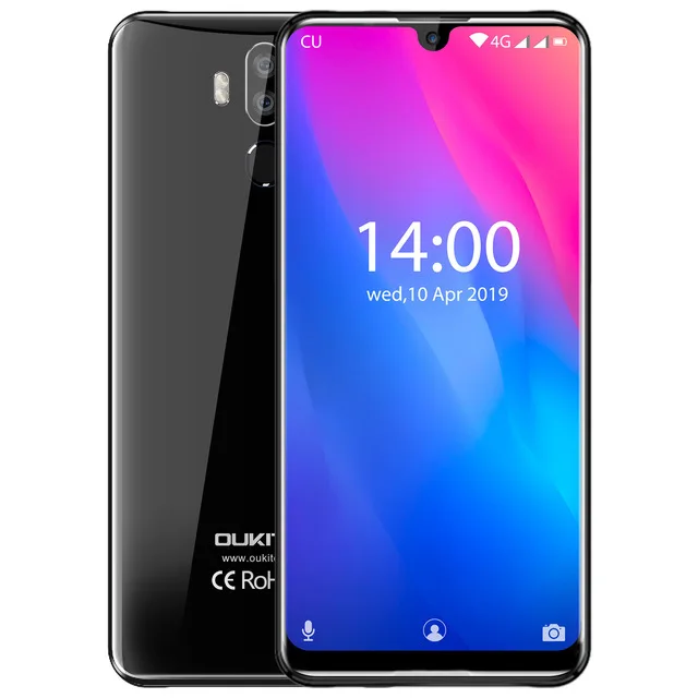 OUKITEL K9 водослива 7,1" FHD+ 1080*2244 16MP+ 2MP/8MP смартфон 4GB 64GB Face ID 6000mAh 5 V/6A Быстрая зарядка OTG Мобильный телефон - Цвет: Черный