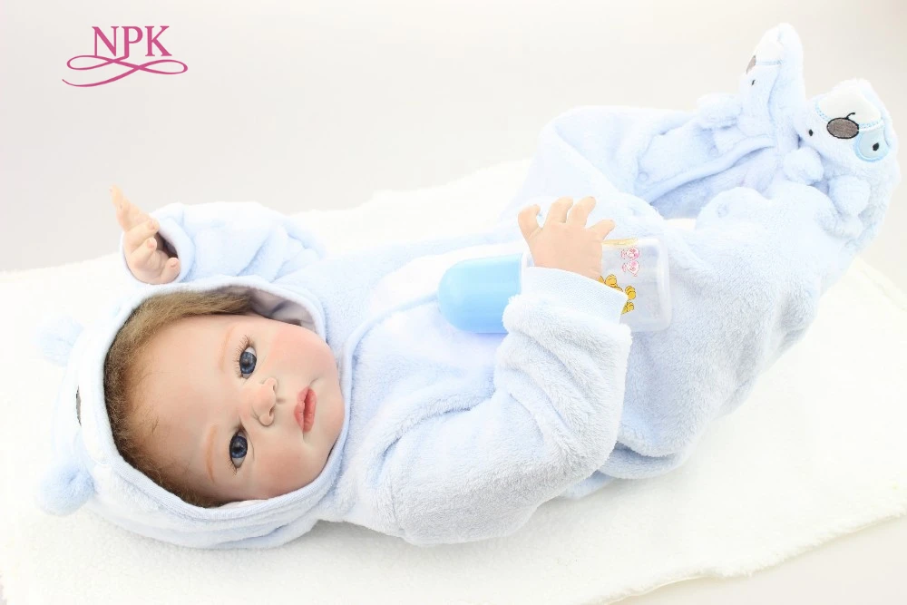 NPK новый дизайн живой младенец куклы Reborn 23 дюйма Boneca полный силикон винил Детская