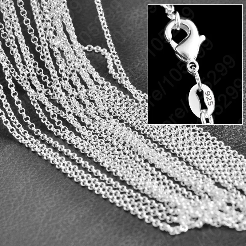 

Wholesale 16-30 inches 100% 925 Sterling Silver Necklace Chains With Lobster Clasps Cross Stylish Unisex Chains Women Jewelry