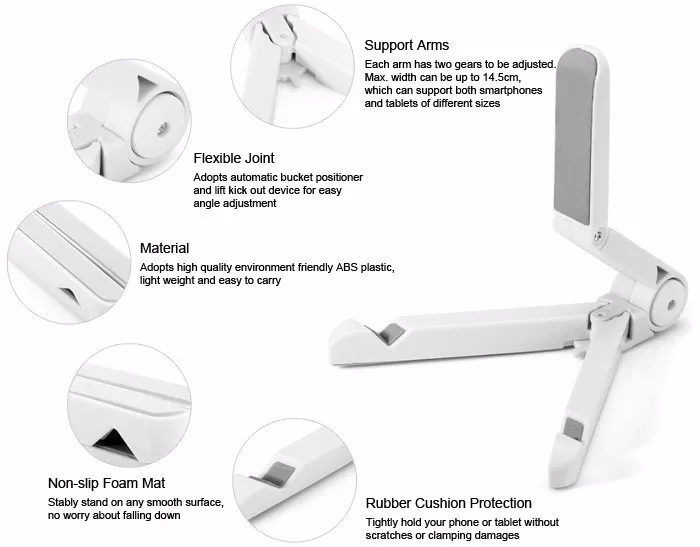 Универсальный держатель для планшета с возможностью складывания и вращения для 7~ 10 дюймового размера легко удобно