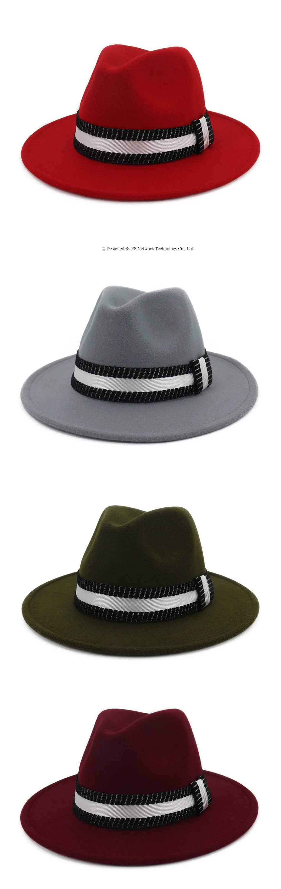 FS винтажные фетровые шляпы в британском стиле для женщин, элегантная церковная шляпа джентльмена с ремешком, Мужская Панама, Классическая королевская Кепка с широкими полями