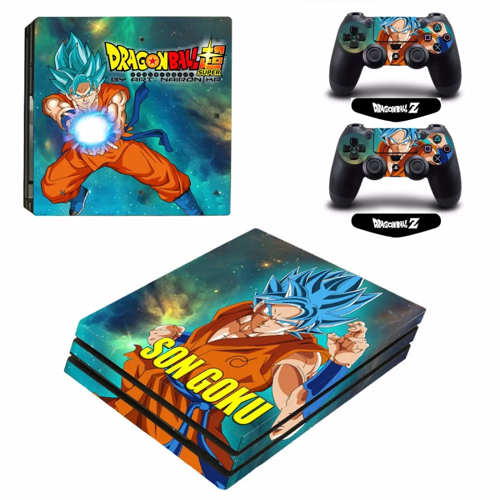 ARRKEO Dragon Ball Z Сон Гоку виниловая наклейка PS4 Pro кожи Стикеры для sony Игровые приставки 4 Pro Консоль 2 контроллеры Скины