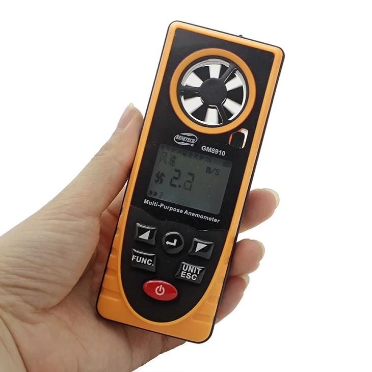 Мини-Термо Анемометр Скорость ветра Handheld Ветра метр беспроводной gm8910 |