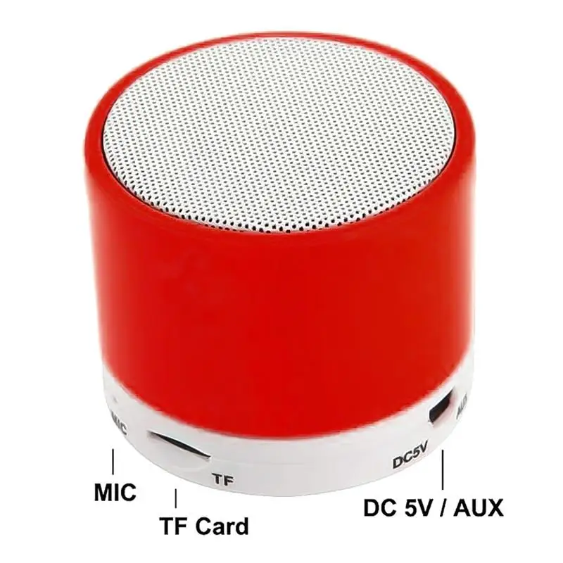 S10 Bluetooth динамик Поддержка U диск TF карта мини беспроводной открытый портативный динамик 360 стерео звук динамик s для компьютера телефона - Цвет: Red