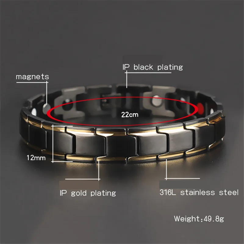 Безопасный магнитный браслет для женщин и мужчин из нержавеющей стали цепь новая мода био энергии Магнит анти-излучения браслеты и браслеты