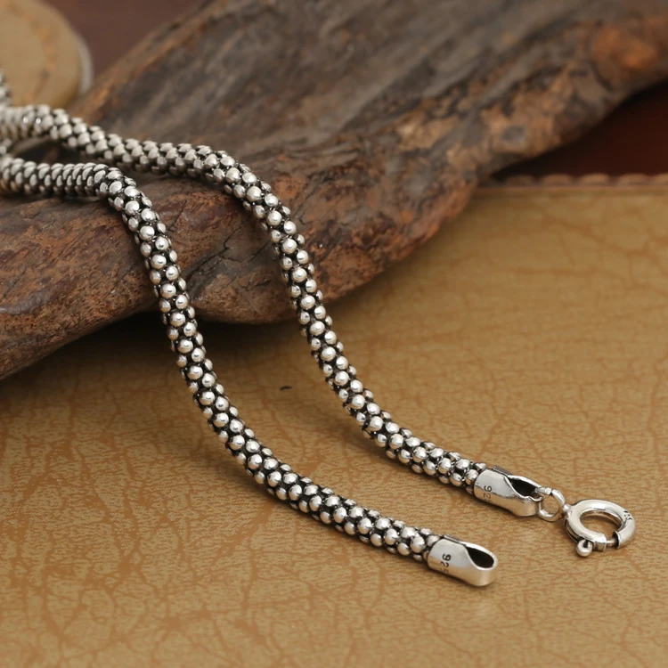 3MM Necklace Handmade Thai 925 Sterling Silver Necklace for Pendants Silver Pendant Necklaces Real Sterling Silver