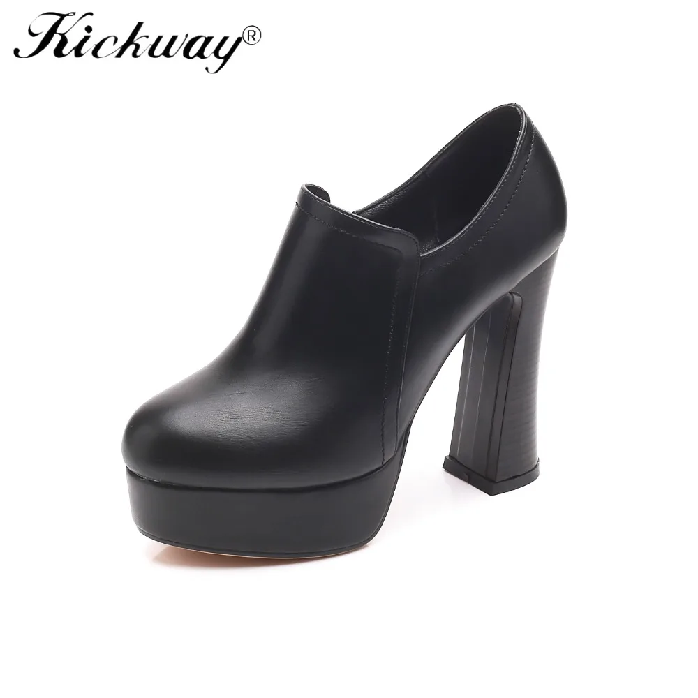 Women High Heel Shoes Platform Thick Heel Shoes For Women Black Elegant Office Shoes Women Comfortable Shoes Large Size 34-42