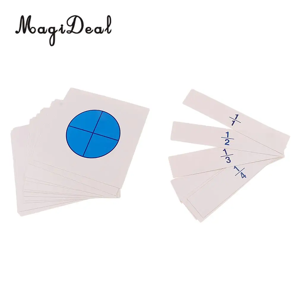 MagiDeal 1 Set Montessori Math Teaching Aids Kids Early Childhood Education Digital Fraction Card for Learning Mathematics Toy