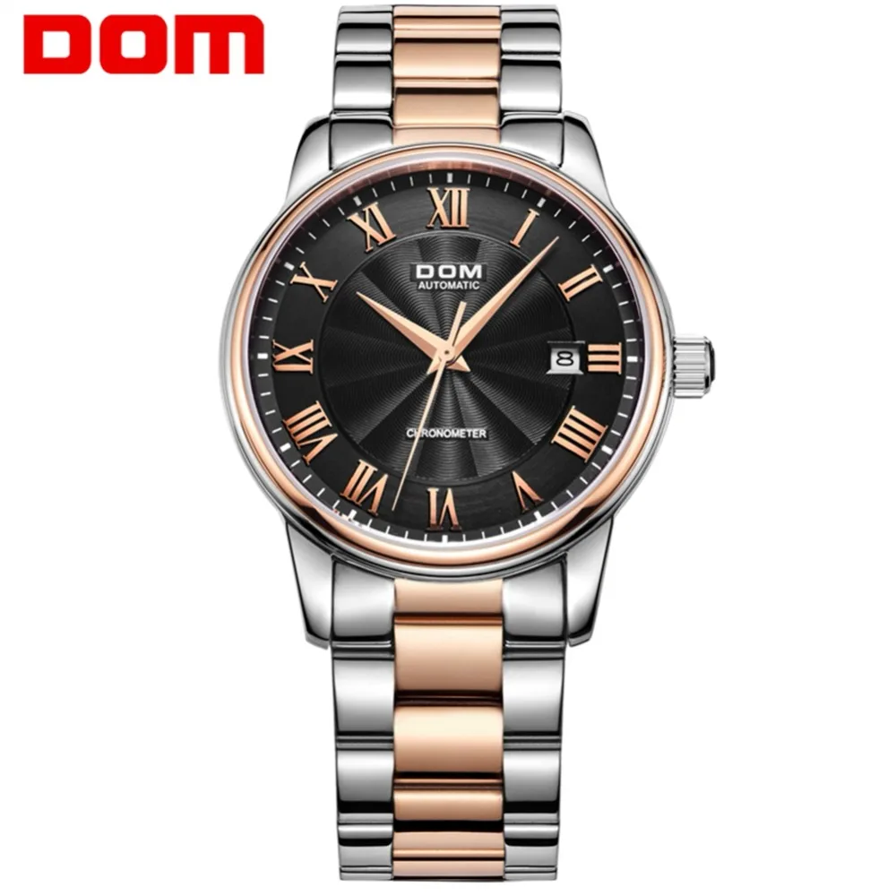 

Men Watch DOM Brand Top Luxury Waterproof Mechanical Watches Stainless Steel Sapphire Crystal Automatic Date Reloj M-8040G-1M2