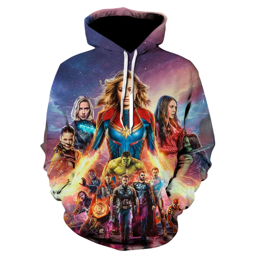 2019 new Avengers 4 Endgame Quantum Realm Cosplay Costume 3D Hoodies Men women Hooded Avengers Zipper End Game Sweatshirt Jacket