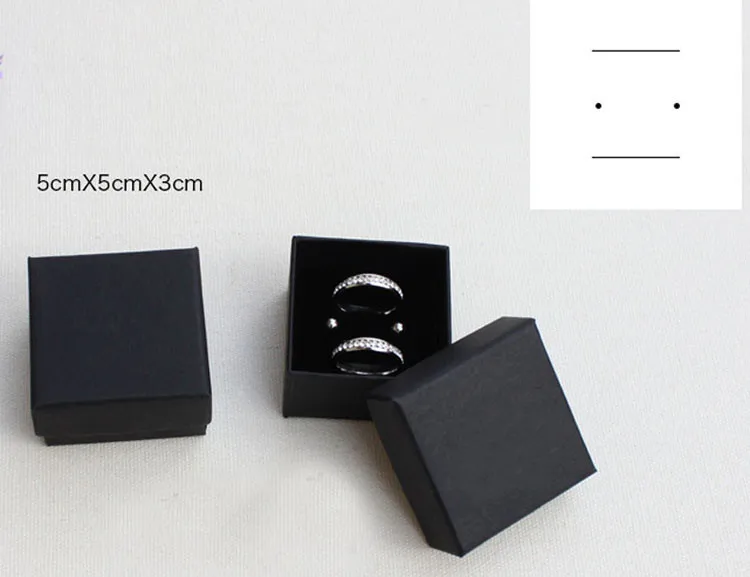 Черная коробка для упаковки ювелирных изделий Кольцо ожерелье кулон браслет черная коробка 100 шт./лот черная коробка из крафт-бумаги