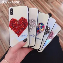 Роскошная сверкающая Блестящая крышка для iPhone 7, 7plus 6 6 S Plus Diamond мягкие в романтическом стиле с украшениями в виде сердца Чехлы для телефона для iPhone X 8 Plus