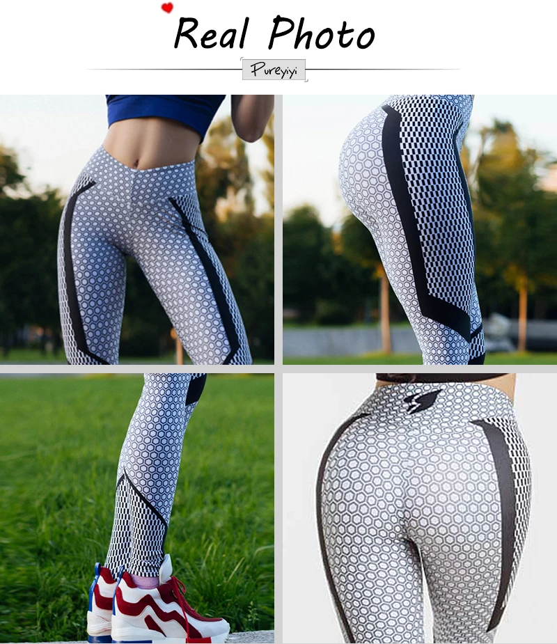Yoga Pants Women Printed Honeycomb Legins Sport Fitness Trousers Gym Sports Wear Athletic Leggings Quick Dry Running Tights (13)