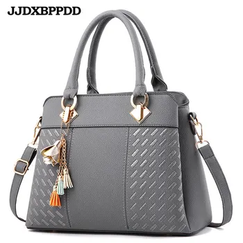 

Women Bag Vintage Handbag Casual Tote Fashion Women Messenger Bags Shoulder Top-Handle Purse Wallet Leather 2019 New Black Blue