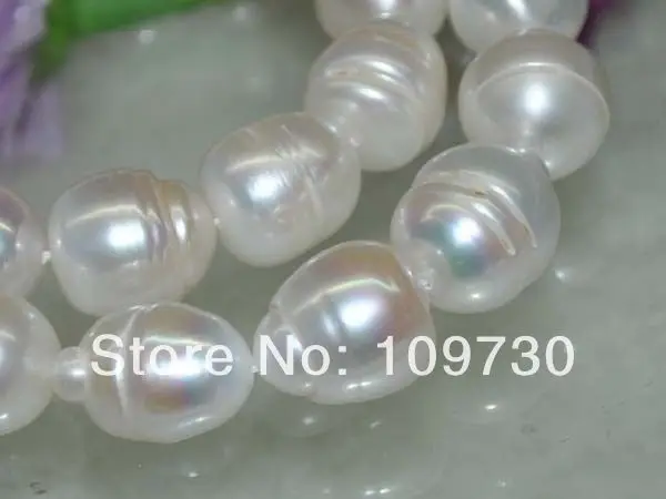 

Jewelry 0080 Outstanding luster Natural white 2strs AA++14*16mm baroque pearl