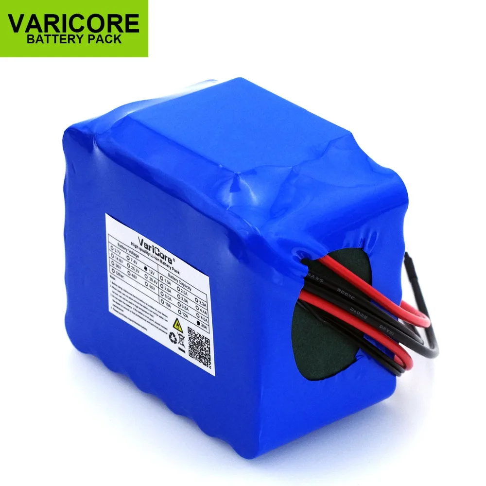 

VariCore 12V 20Ah high power 100A discharge battery pack BMS protection 4 line output 500W 800W 20000mAh 18650 battery