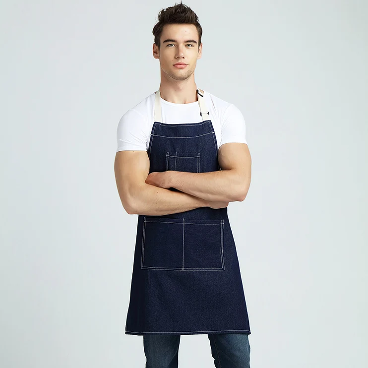 Cotton denim apron Manicure Shop Cafe Restaurant Waiter Brief Denim