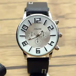 Новинка 2017 мужчин Бизнес Повседневная Кварцевые часы Продвижение 3D Мода Reloj де Корреа de Cuero masculino