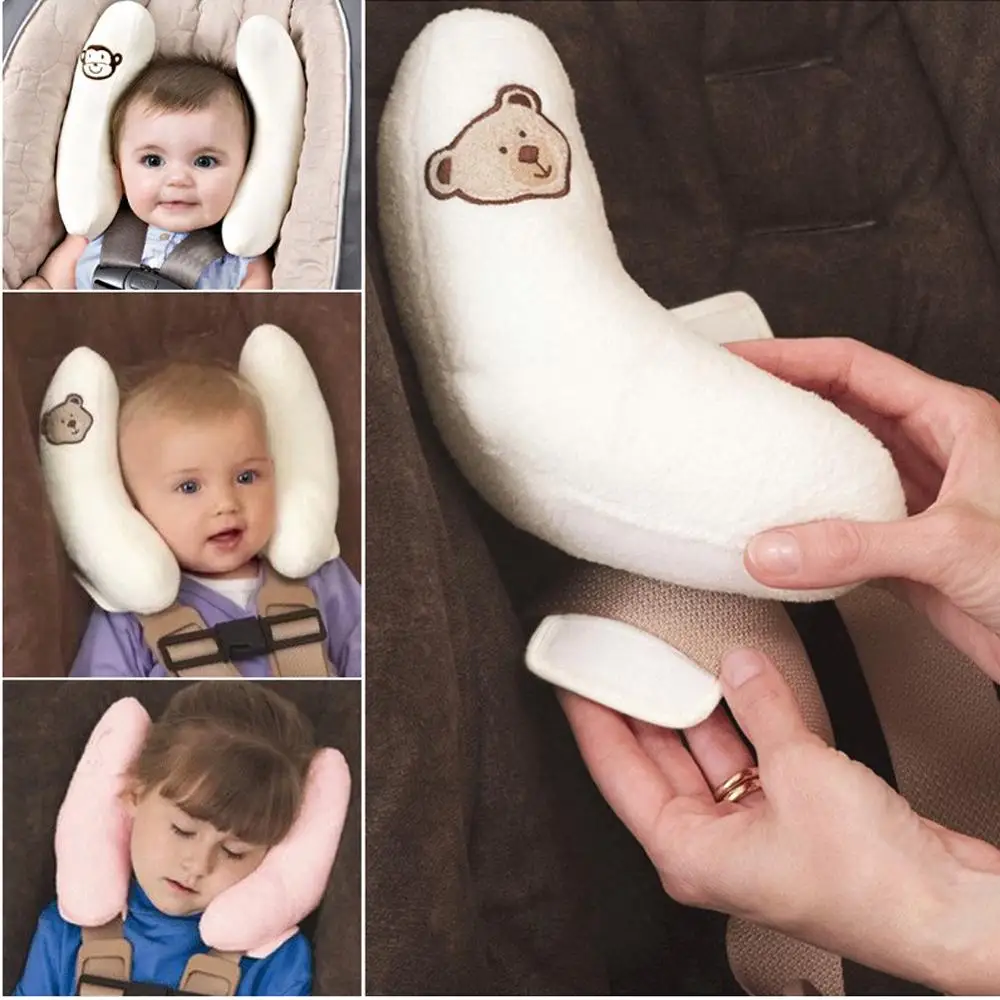 Adjustable Baby Car Seat Stroller Support Pillow Soft Head Neck Safety Banana U-shape Children Travel  Head Protection Pillow