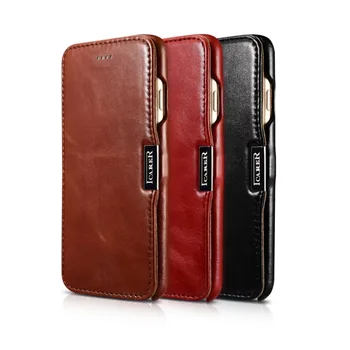 

Original ICARER Handmake Retro Design Premium Genuine Luxury Flip Retro Leather Case Cover For iPhone 7 8, 4.7"