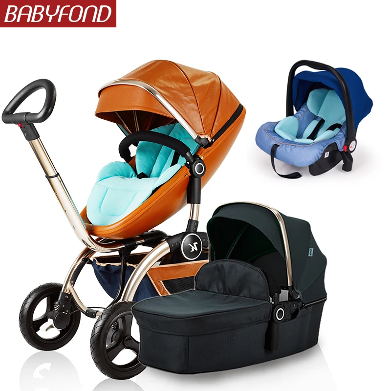  Kuudy Gudi 3 and 1 Baby Stroller Two-Wheel Four Wheeler Reclining Foldable Baby Stroller