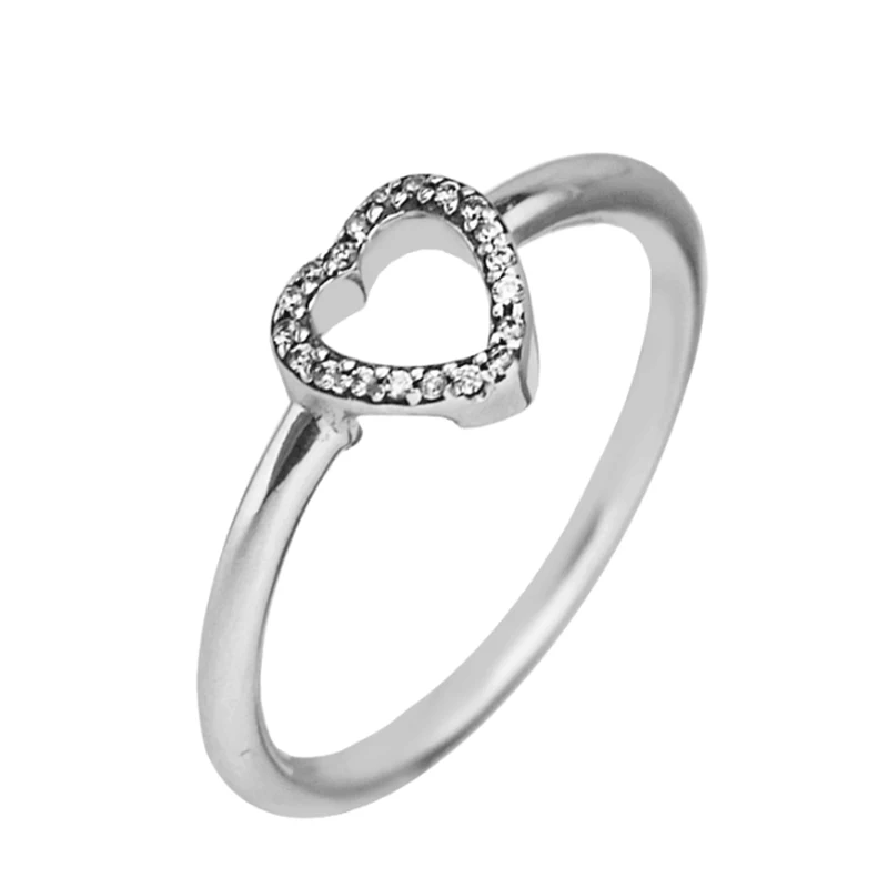 Genuine 925 Sterling Silver Puzzle Heart Frame Ring Wedding Engagement Jewelry Finger Rings for Women DIY Making anillos | Украшения и