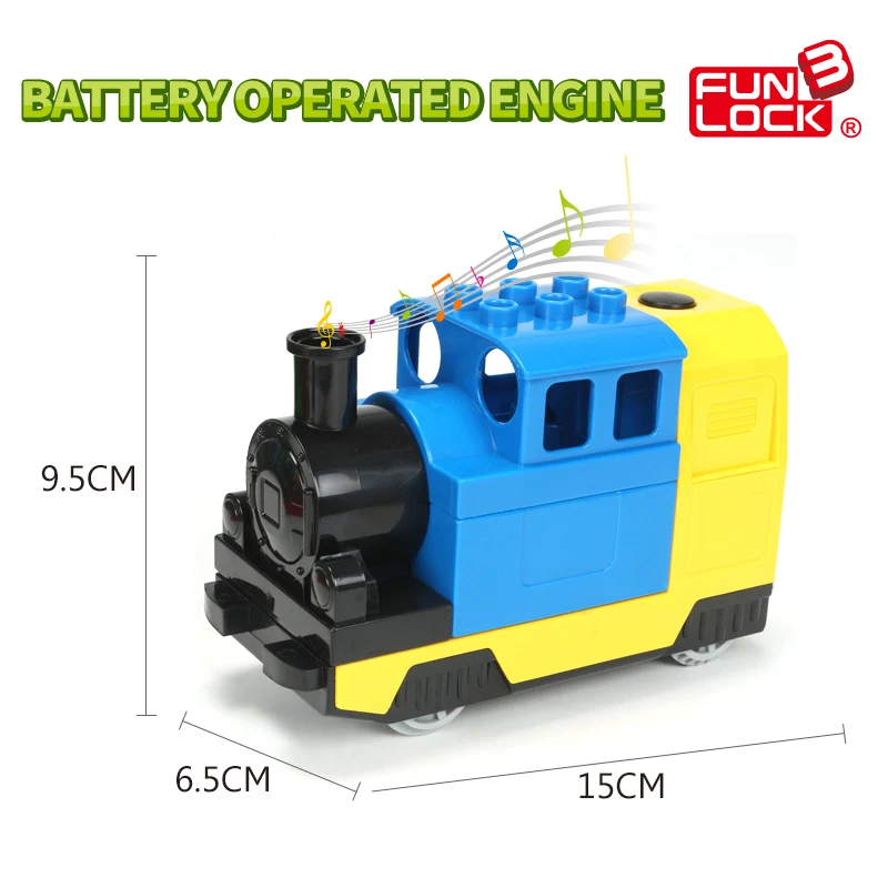 Funlock Duplo игрушки на батарейках поезд блоки для детей развивающие игрушки Электрический поезд для детей - Цвет: BO Train Head