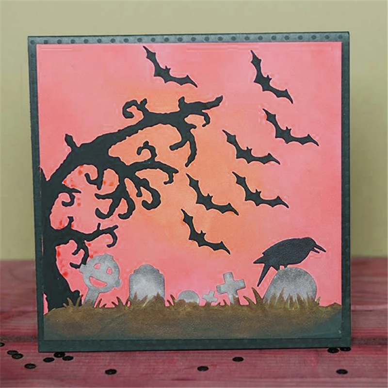 

InLoveArts 2Pcs 178*126MM 2019 New Metal Cutting Dies Halloween Ornaments Scrapbooking Craft Dies DIY Metal Cutting Stencil Dies