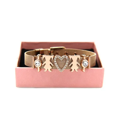 Ювелирные изделия yukam, хрустальное сердце, серебряные, для маленьких девочек и мальчиков, семейные, для мамы, сетчатые браслеты, дружба, сестра, пара, браслеты для женщин, подарок - Окраска металла: Style 6