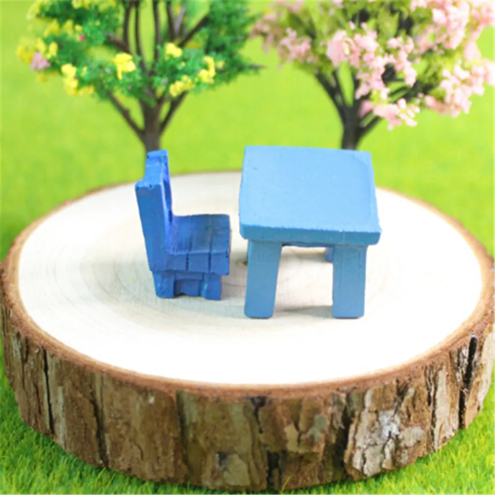 2Pcs New Hot Desk Chair Figures Miniature Decoration for mini fairy garden Aquarium fish tank animal statue resin craft
