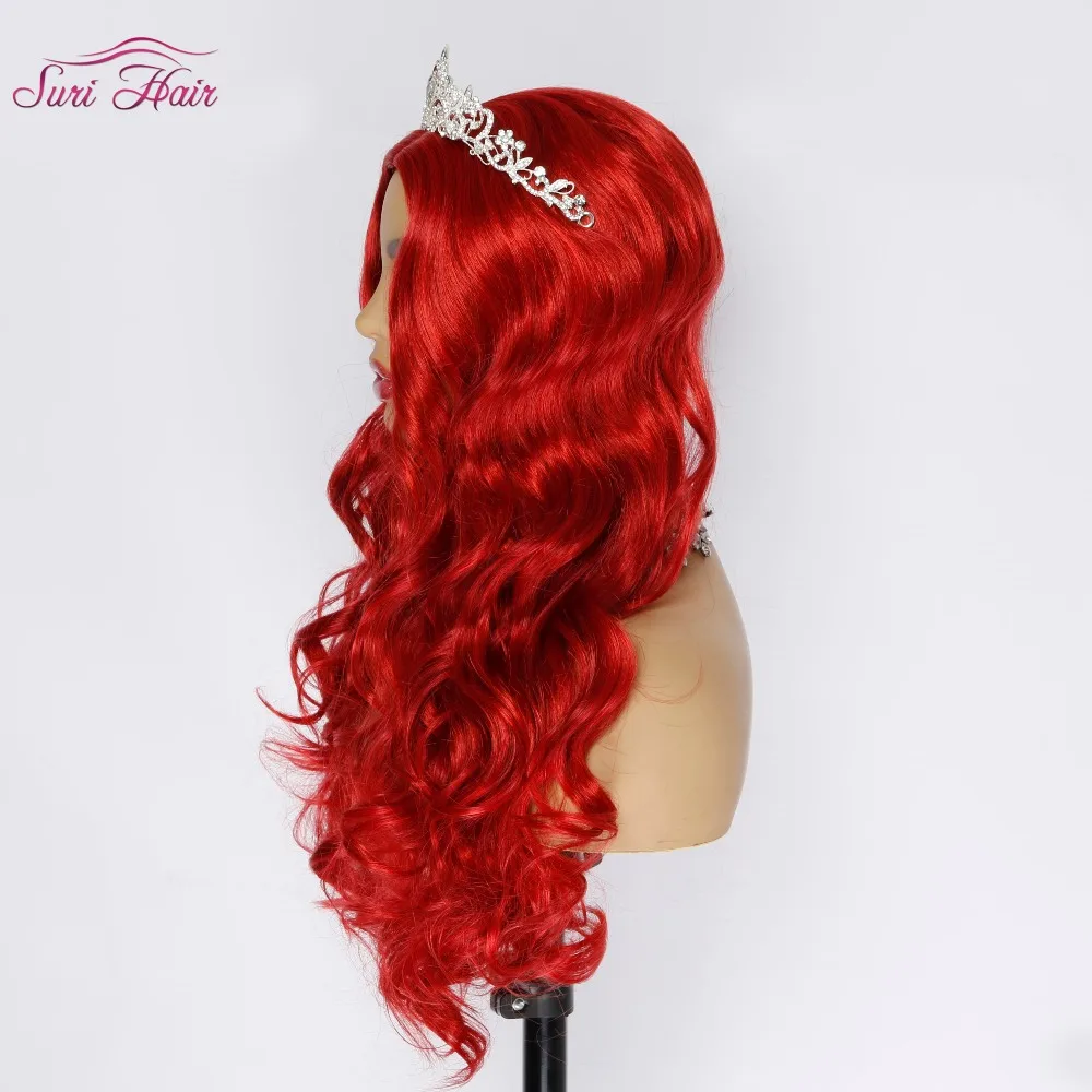 Сури волосы 30 дюймов красный парик для женщин синтетические волос парики для афро-американцев длинные волнистые парик косплей волос без