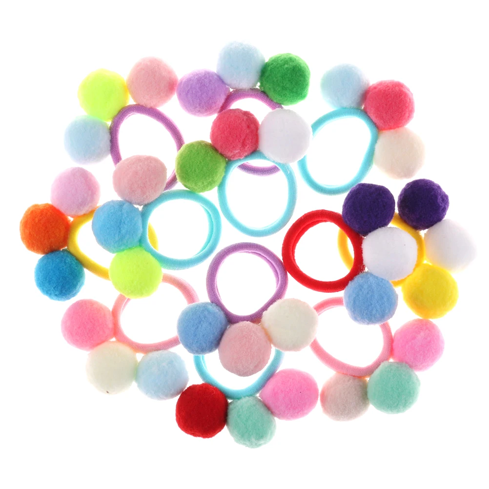 2Pcs 3 Balls Hair Holders Bands Gum Kids Candy Rubber Bands Headwear