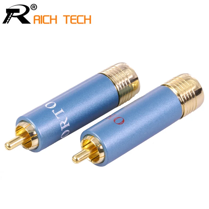 

5pairs/10pcs Connector RCA High quality RCA male Plug gold plating audio adapter white&red pigtail speaker plug for 11MM Cable