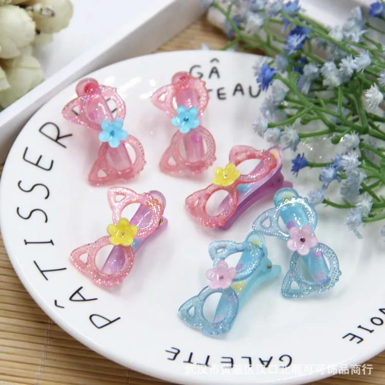 

Pet accessories wholesale fashion Dog/children's cartoon bright pink cat glass frame hairpin 40pcs