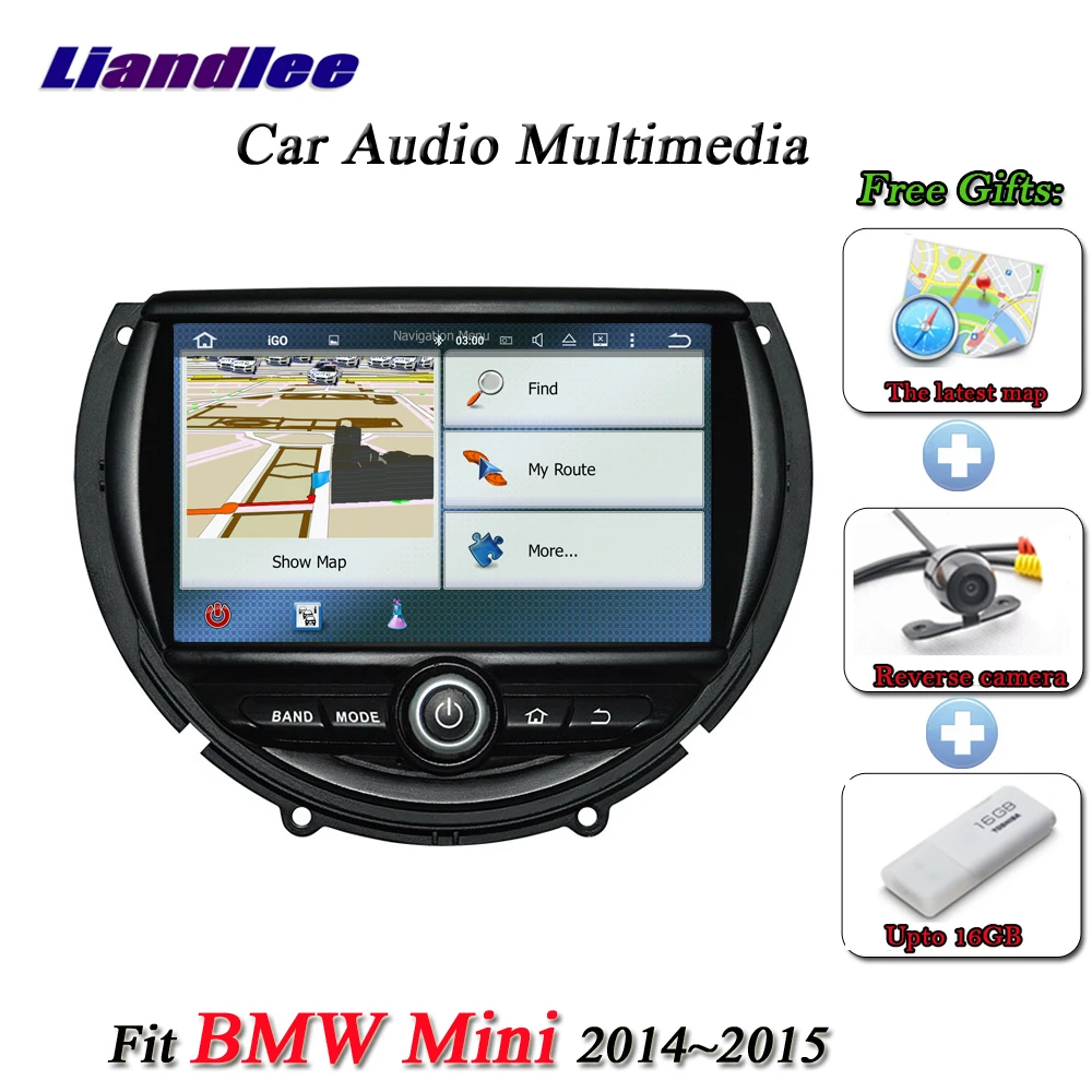 Perfect Liandlee Android System For BMW Mini Cooper 2014~2016 With AUX Stereo Radio TV BT DVD GPS Navi Navigation HD Screen Multimedia 1