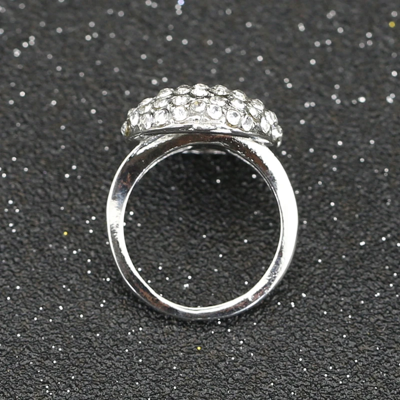 Кольцо с кристаллами фианита серебряного цвета|fashion rings|ring fashionring wholesale |