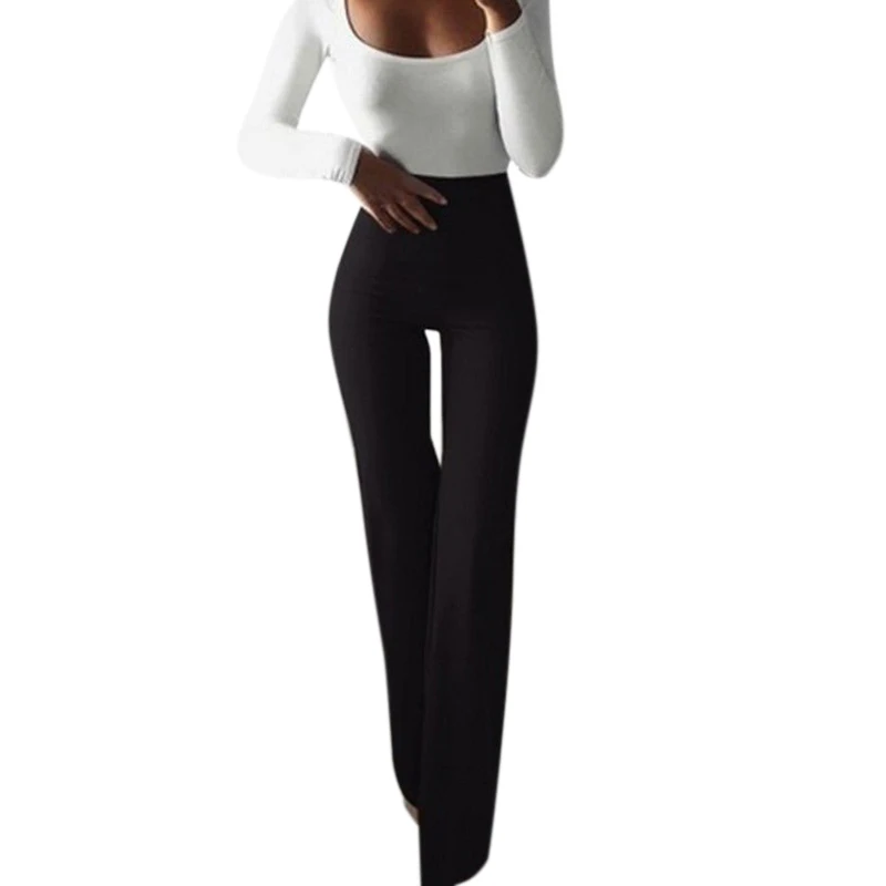 Черно-белые женские брюки-клеш, женские брюки хиппи с высокой талией, брюки-клеш, спортивные штаны, штаны для фитнеса для женщин