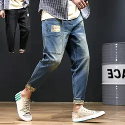 Мужские джинсы из денима свободные мужские байкерские джинсы многокарманные брюки карго Халлен для мужчин мотоцикл хип хоп Уличная Swag