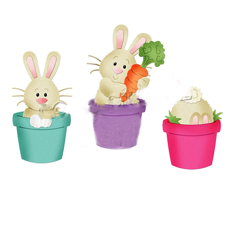 

Pot Plant Rabbit Dies scrapbooking New Arrival Metal Cutting Dies New 2019 Design Craft New Cutting Dies For 2019 Card Cut