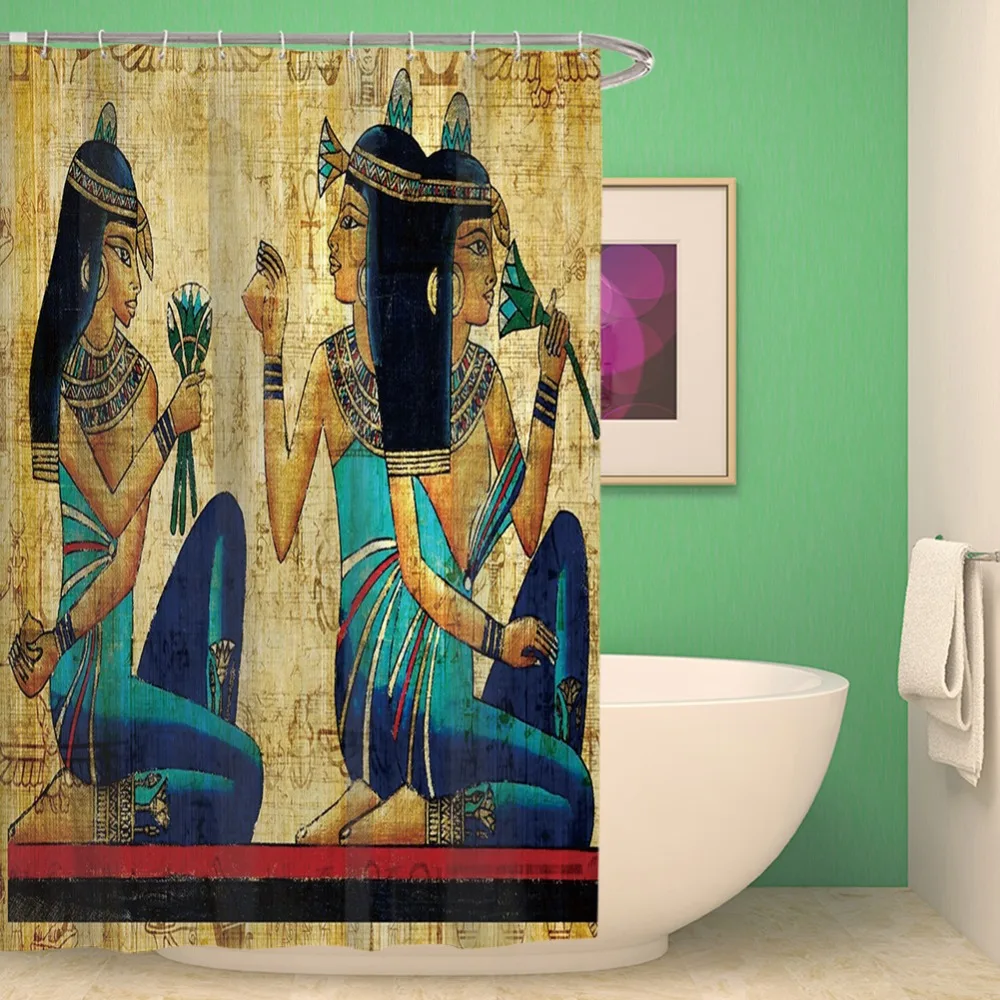 Different Custom Waterproof Bathroom African Woman Shower Curtain