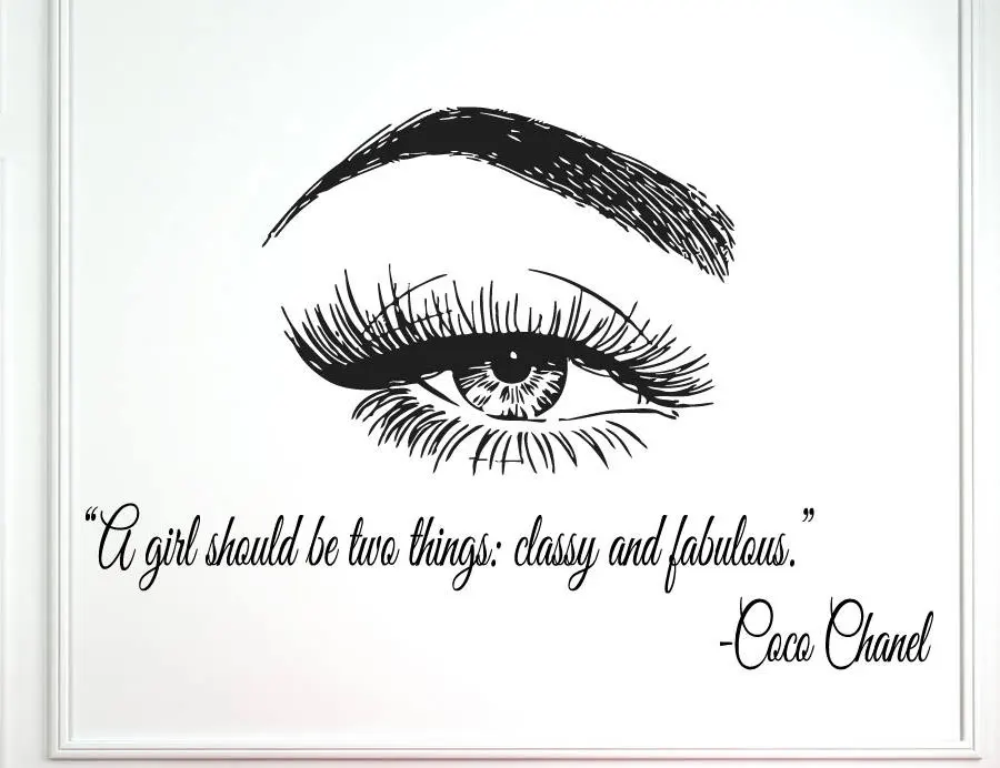 Beauty Salon Girls Eyes Long Eyelashes Wall Stickers Personality Vinyl Detachable Self-adhesive Wall Stickers MLY02