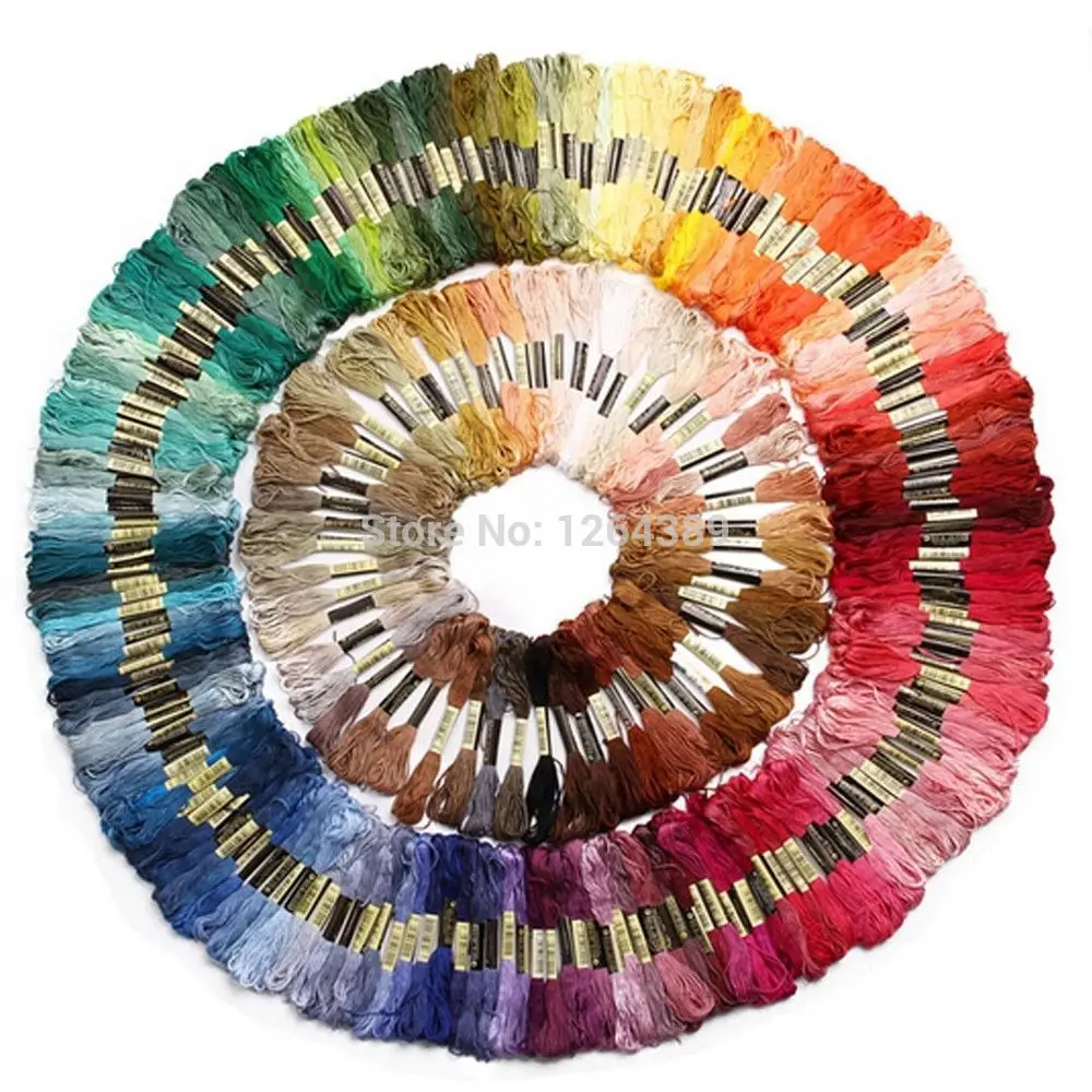 

Free shipping! Lot 150 Anchor colors DMC cross thread stitch machine embroidery cotton thread Floss sewing Skeins Craft